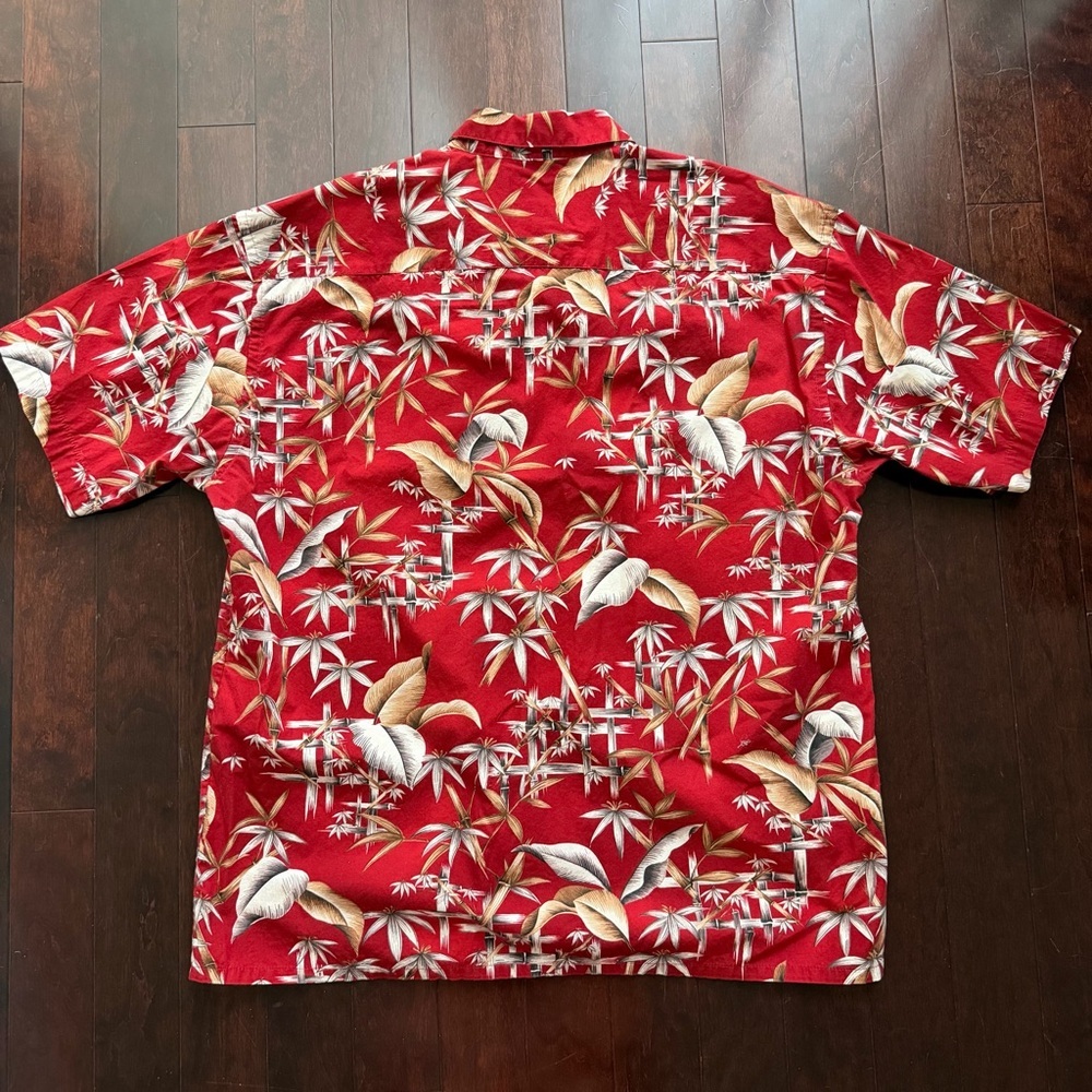 Campia Moda Men's Short Sleeve Hawaiian Shirt Cotton XL Red Tropical Floral - Picture 4 of 6
